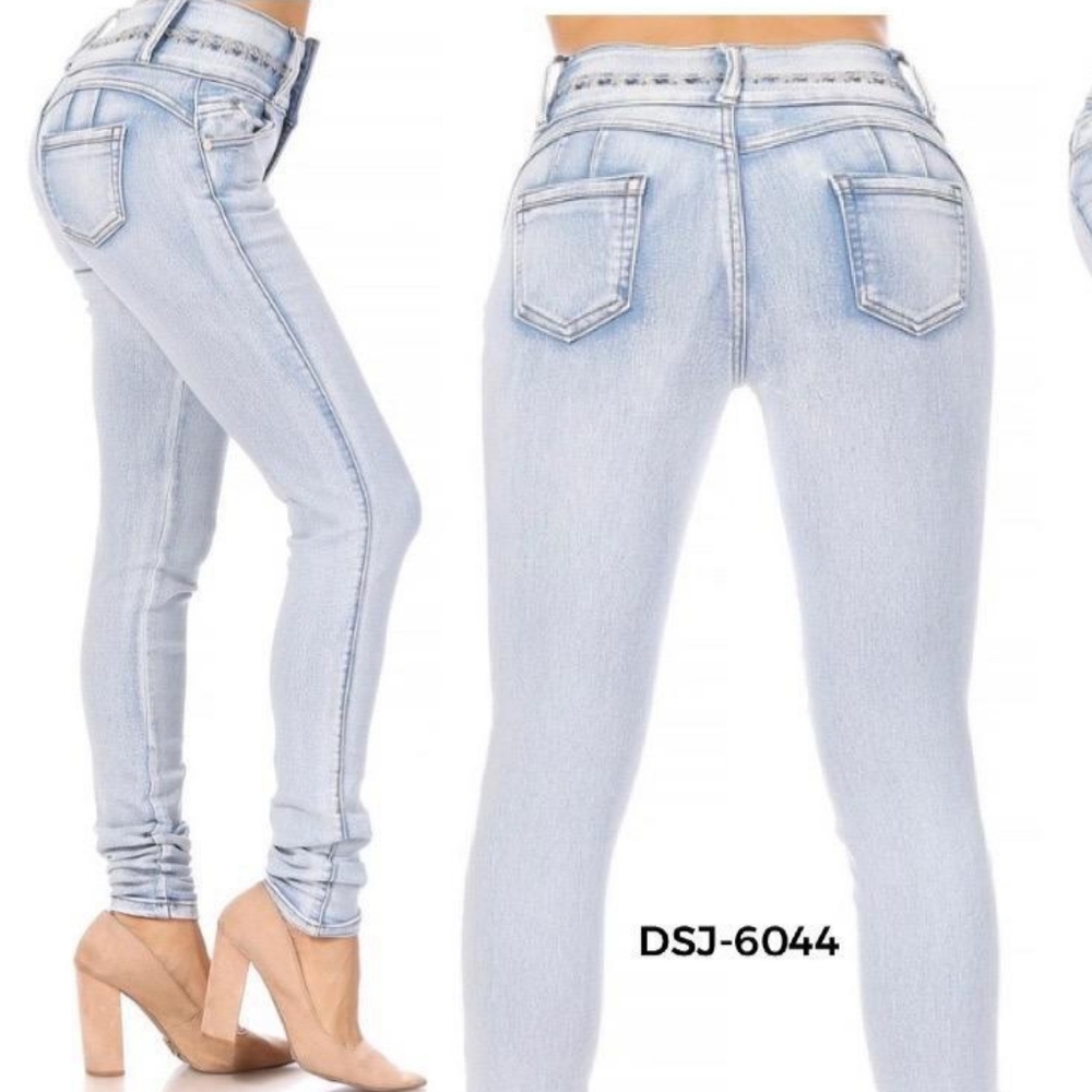 DSJ-6044 Colombian Design Push Up Levanta Cola Sexy Skinny Jean.